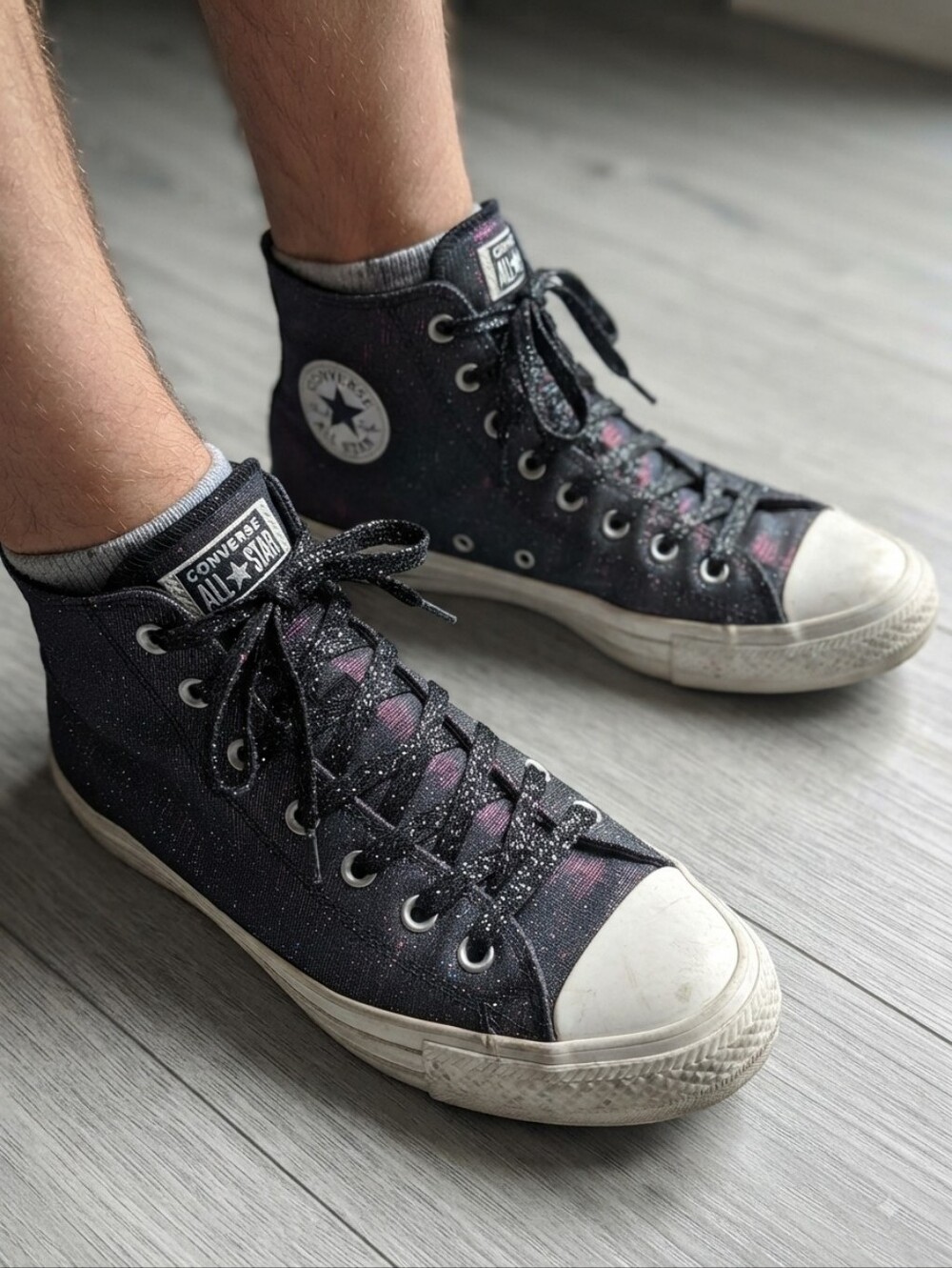 Converse Chuck Taylor All Star Starware High 'Laser Black Pink' Glitter Size 8
